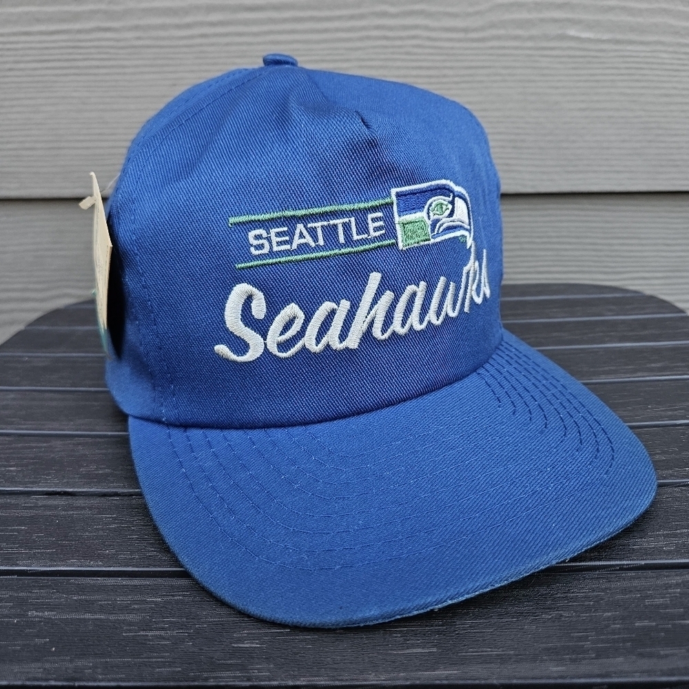 Vintage Seattle Seahawks Annco Hat Blue Adjustable Snapback Embroidered Cap NWT
